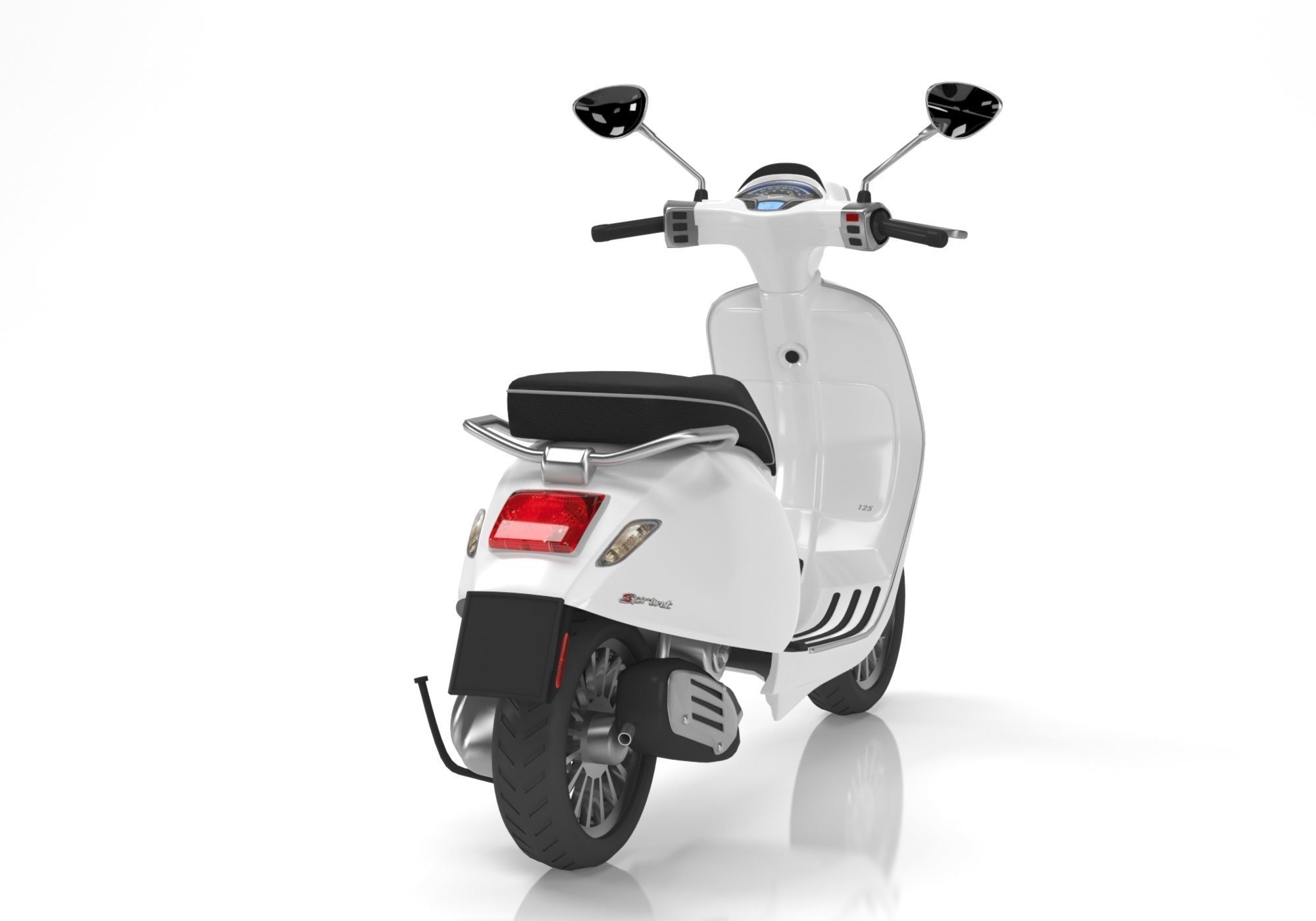 Vespa Sprint White 3D model_5
