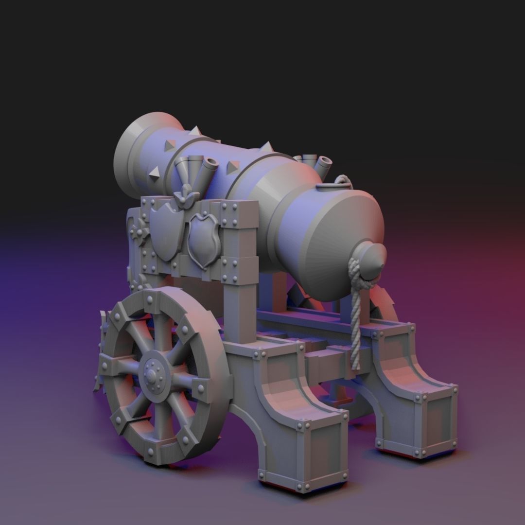Cannon - Fantasy artillery 3D print model_3