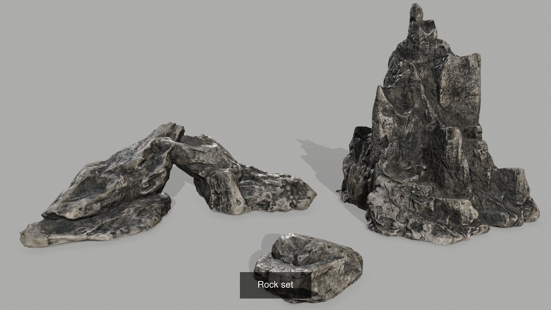 Dark Rock Set 3D Model Collection_4