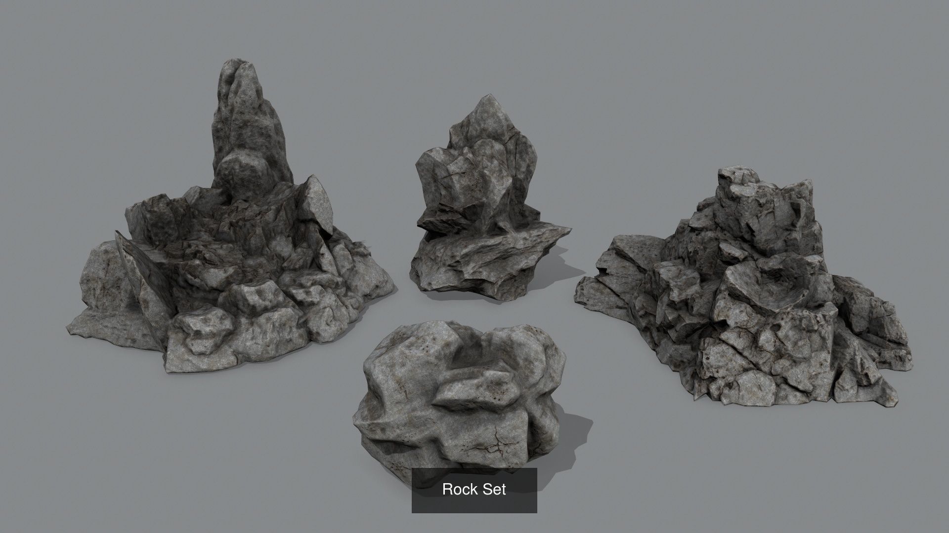 Dark Rock Set 3D Model Collection_5