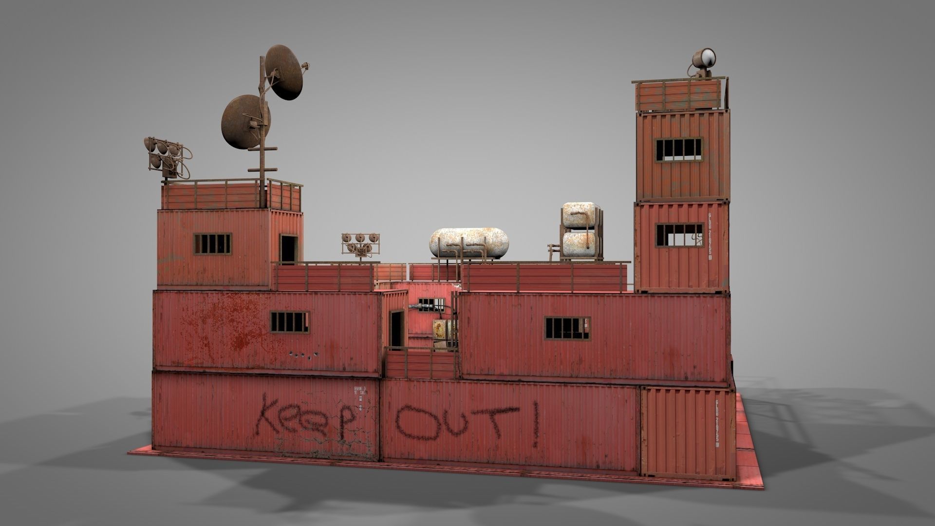 Survival Container Shelter 3D model_5