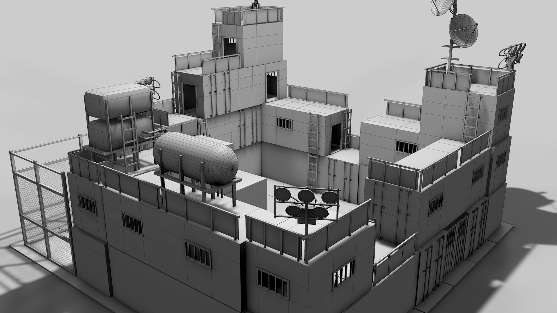 Survival Container Shelter 3D model_24