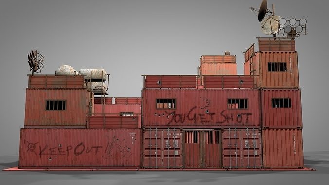 Survival Container Shelter 3D model 3