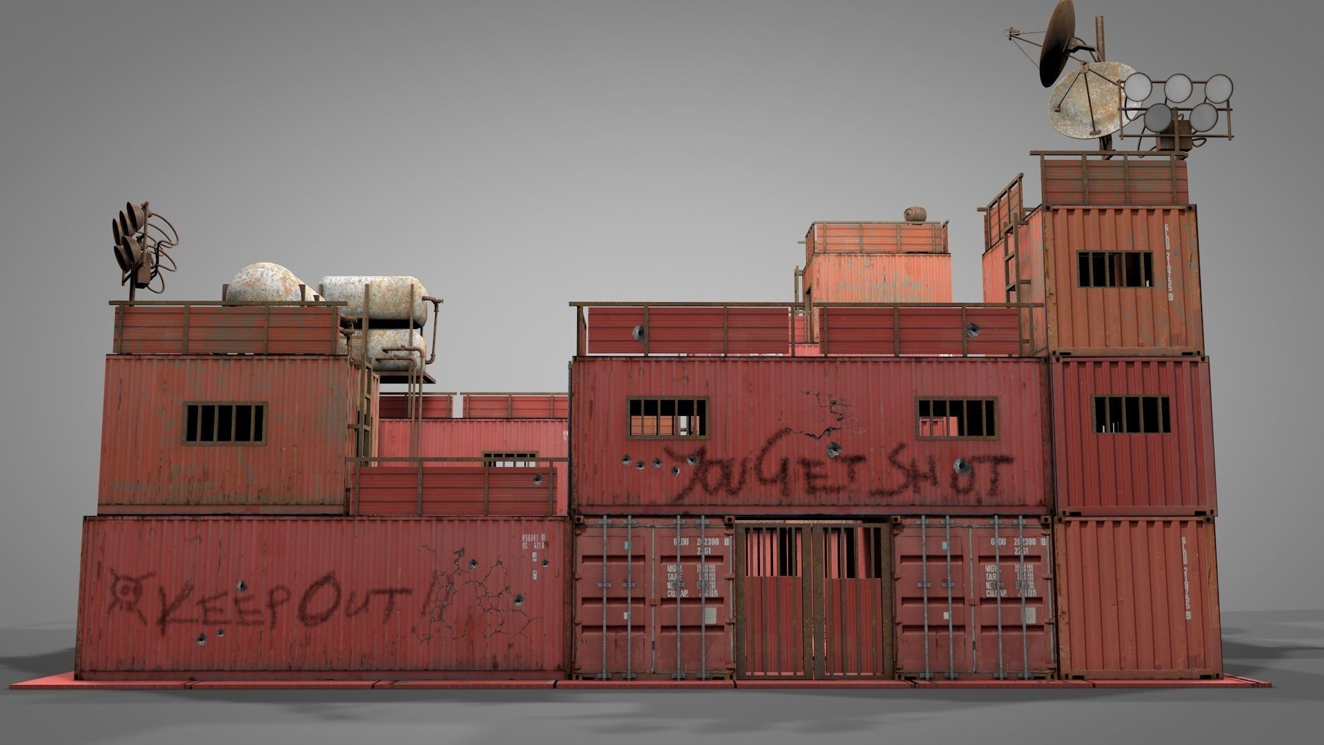 Survival Container Shelter 3D model_2