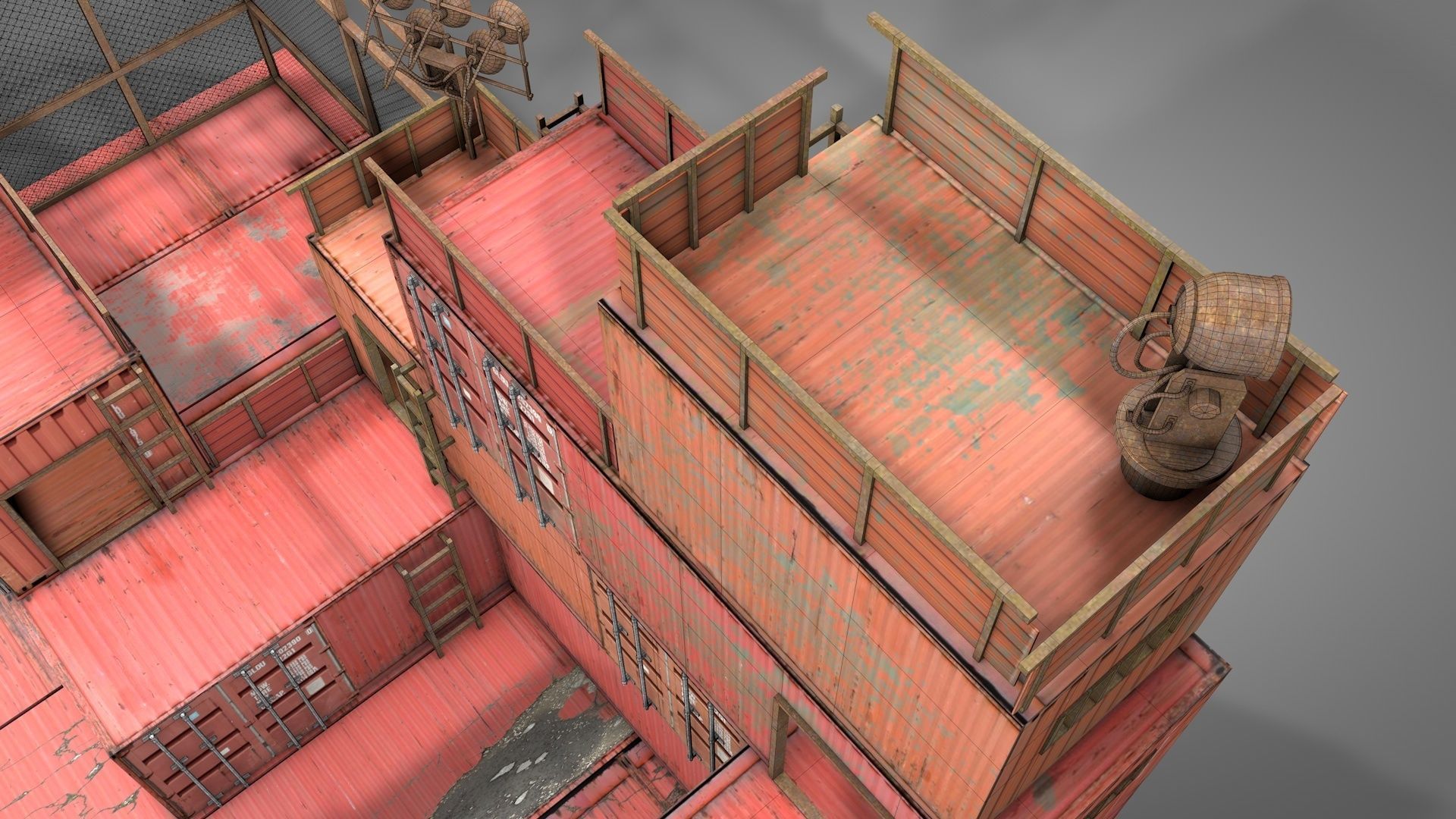 Survival Container Shelter 3D model_12