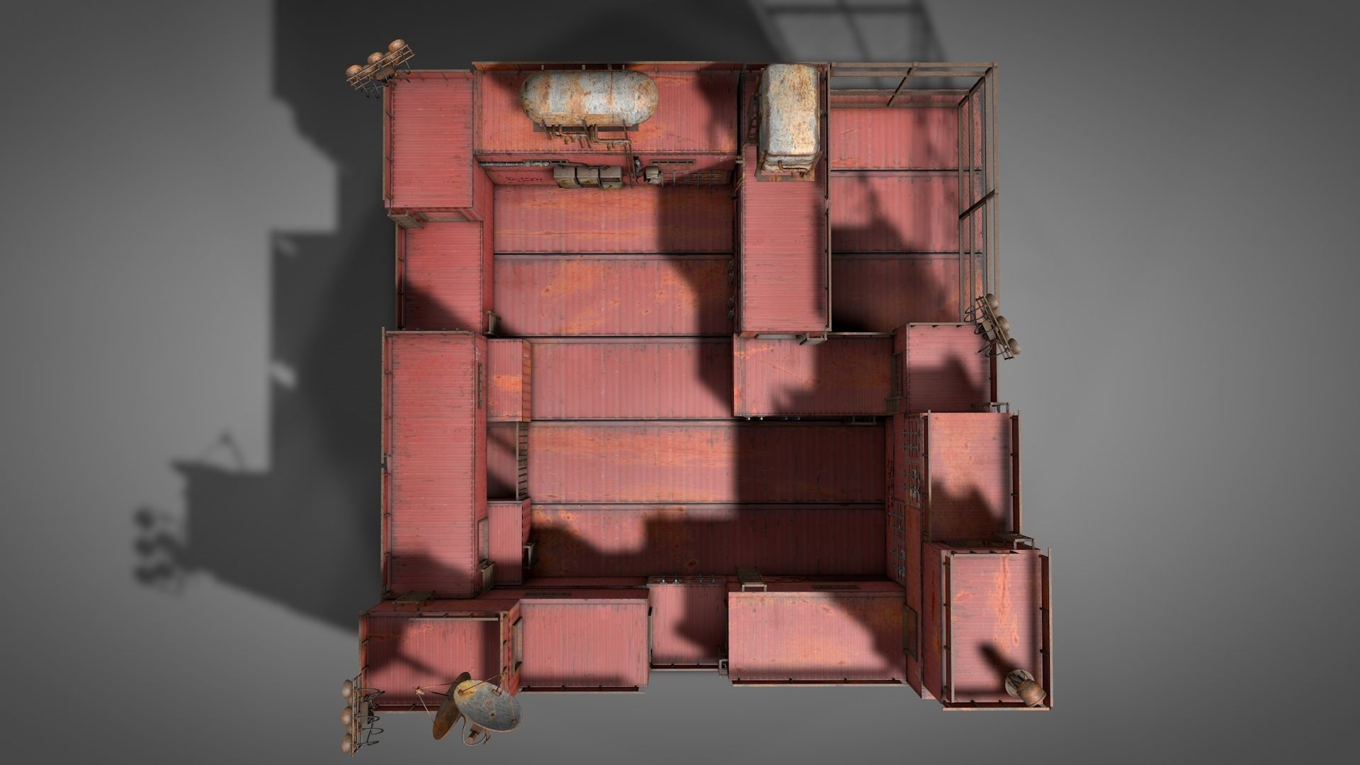 Survival Container Shelter 3D model_16