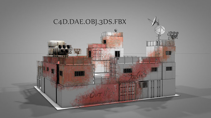 Survival Container Shelter 3D model 2