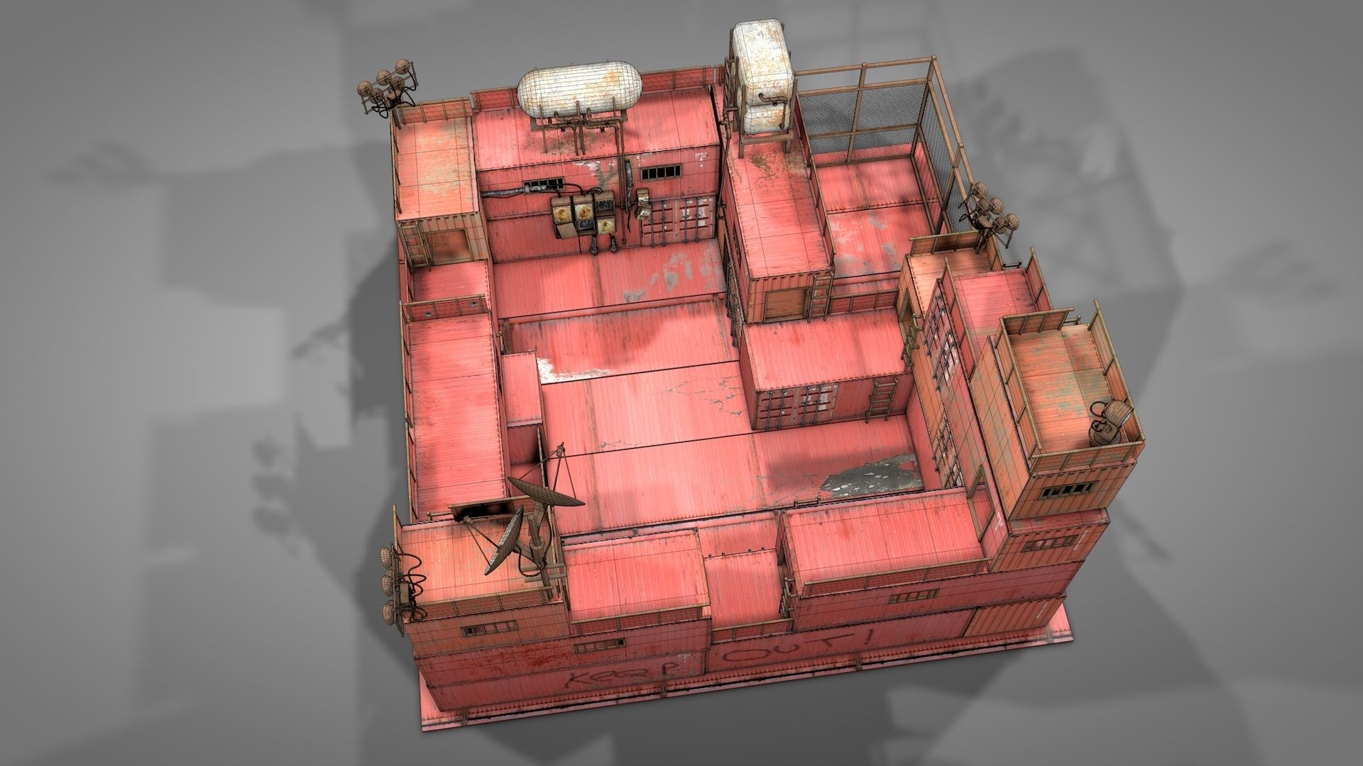Survival Container Shelter 3D model_6