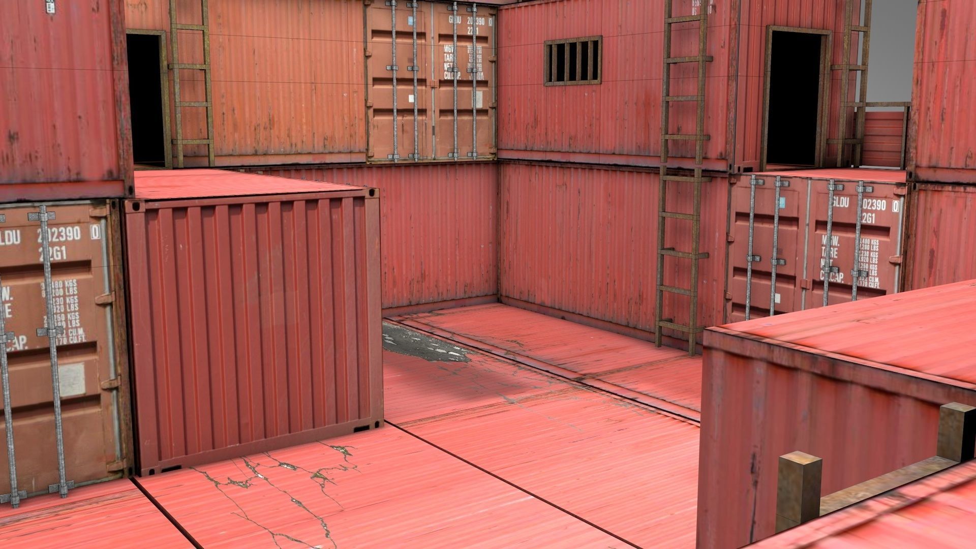 Survival Container Shelter 3D model_15