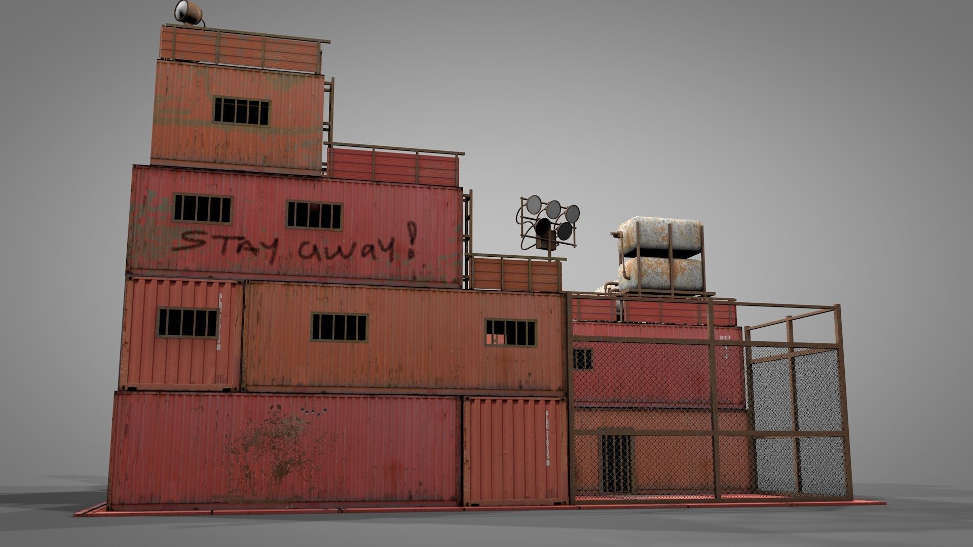 Survival Container Shelter 3D model_4