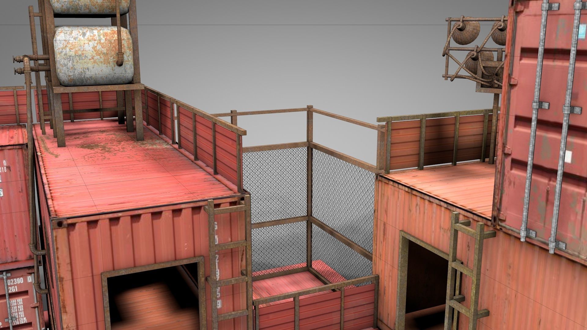 Survival Container Shelter 3D model_10