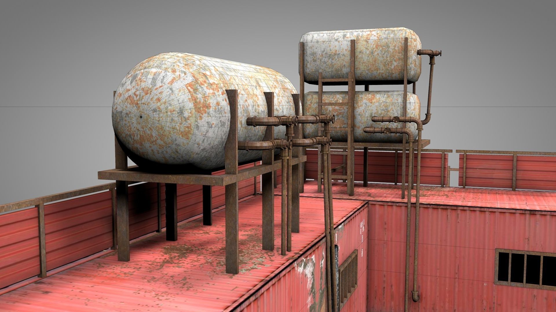 Survival Container Shelter 3D model_8