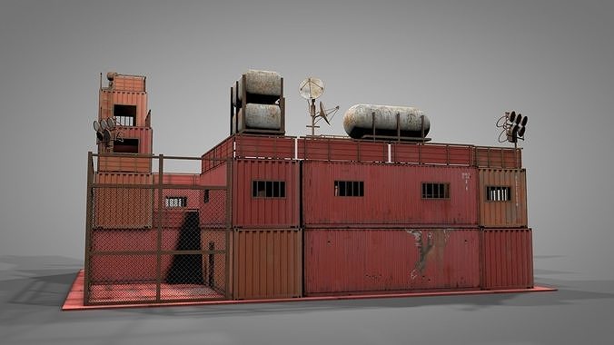 Survival Container Shelter 3D model 4