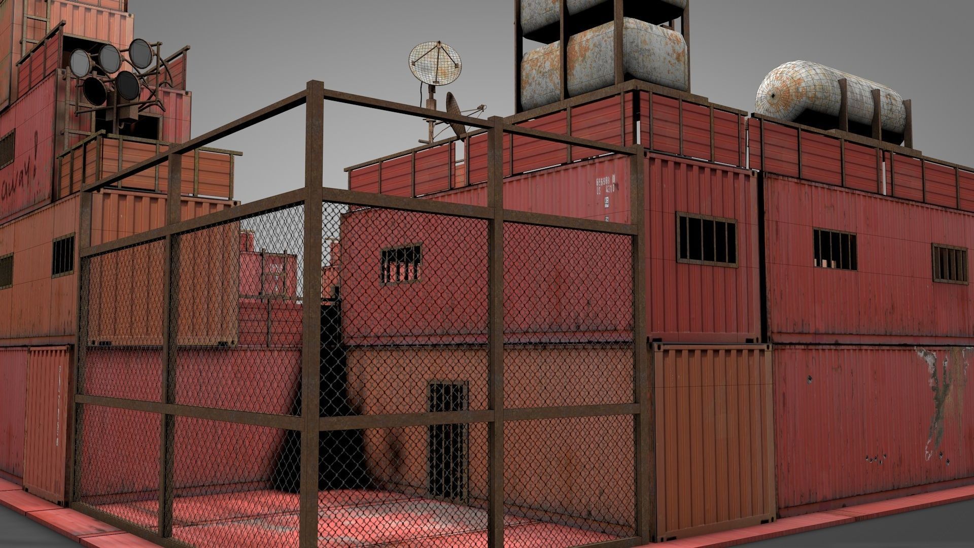 Survival Container Shelter 3D model_11