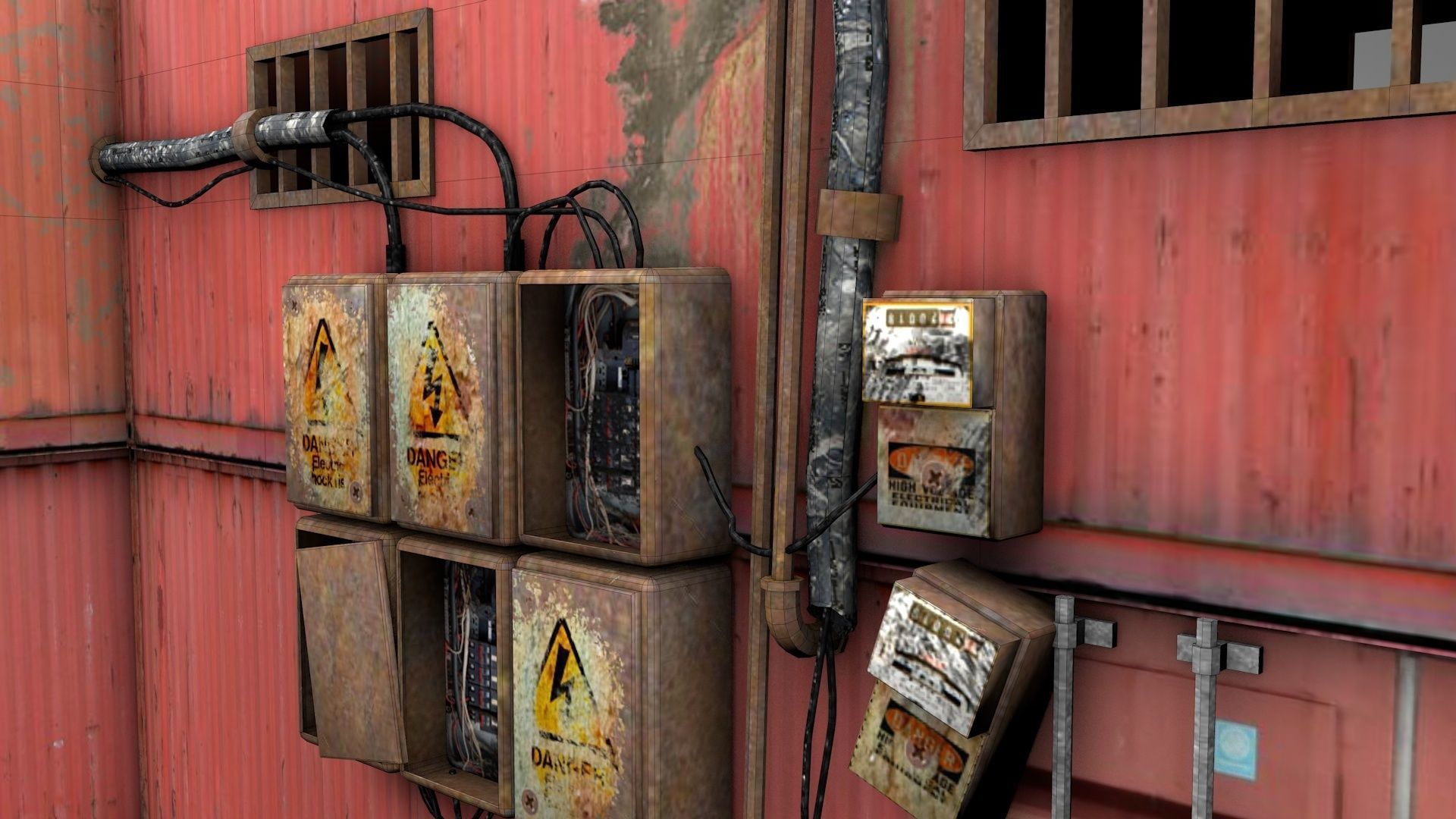 Survival Container Shelter 3D model_14