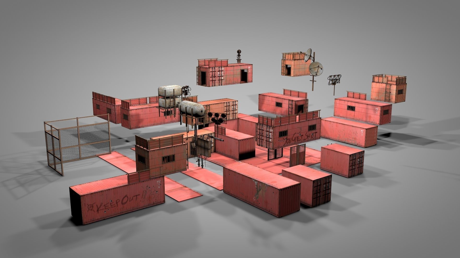 Survival Container Shelter 3D model_17