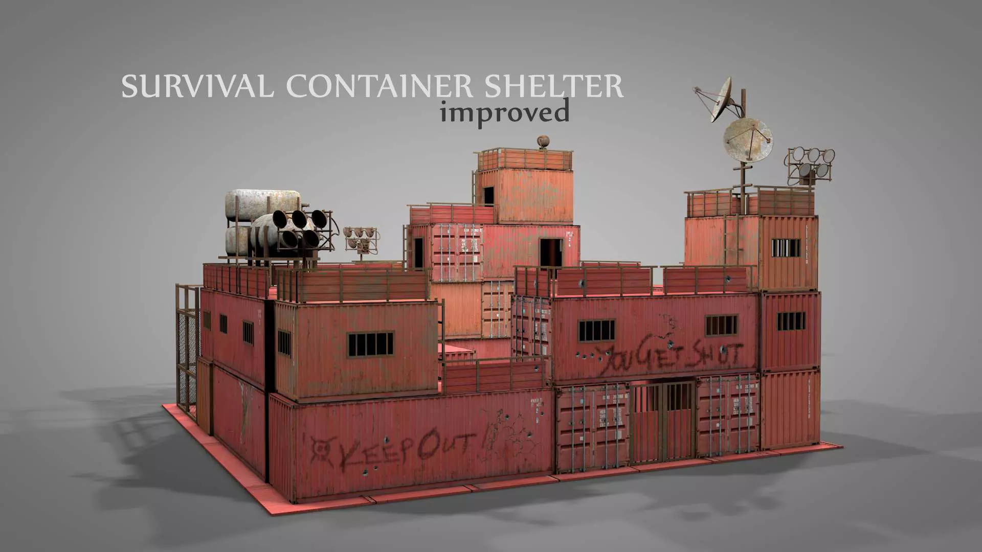 Survival Container Shelter 3D model_0
