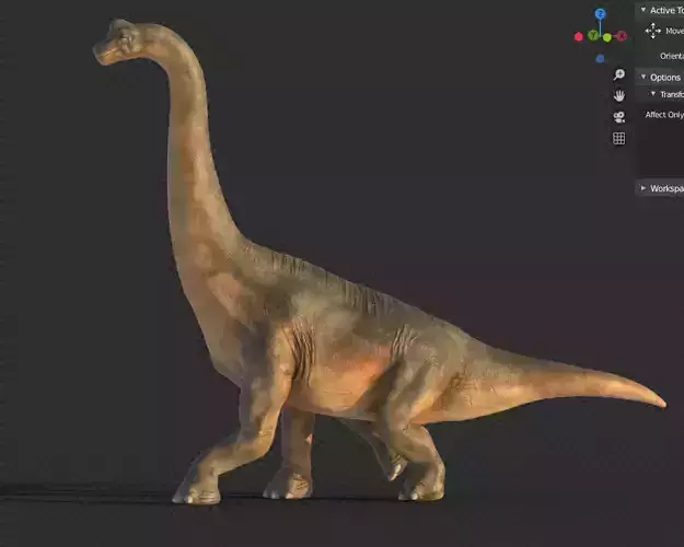 Brachiosaurus dinosaur Low-poly 3D model