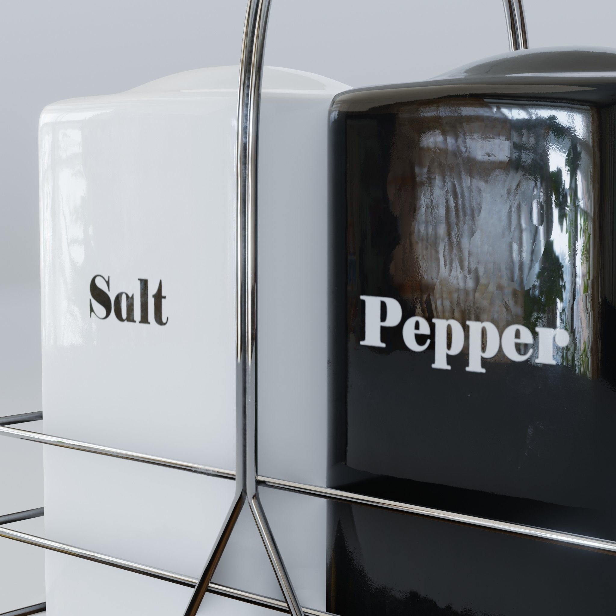 Ceramic Salt and Pepper Shakers 3D model_1