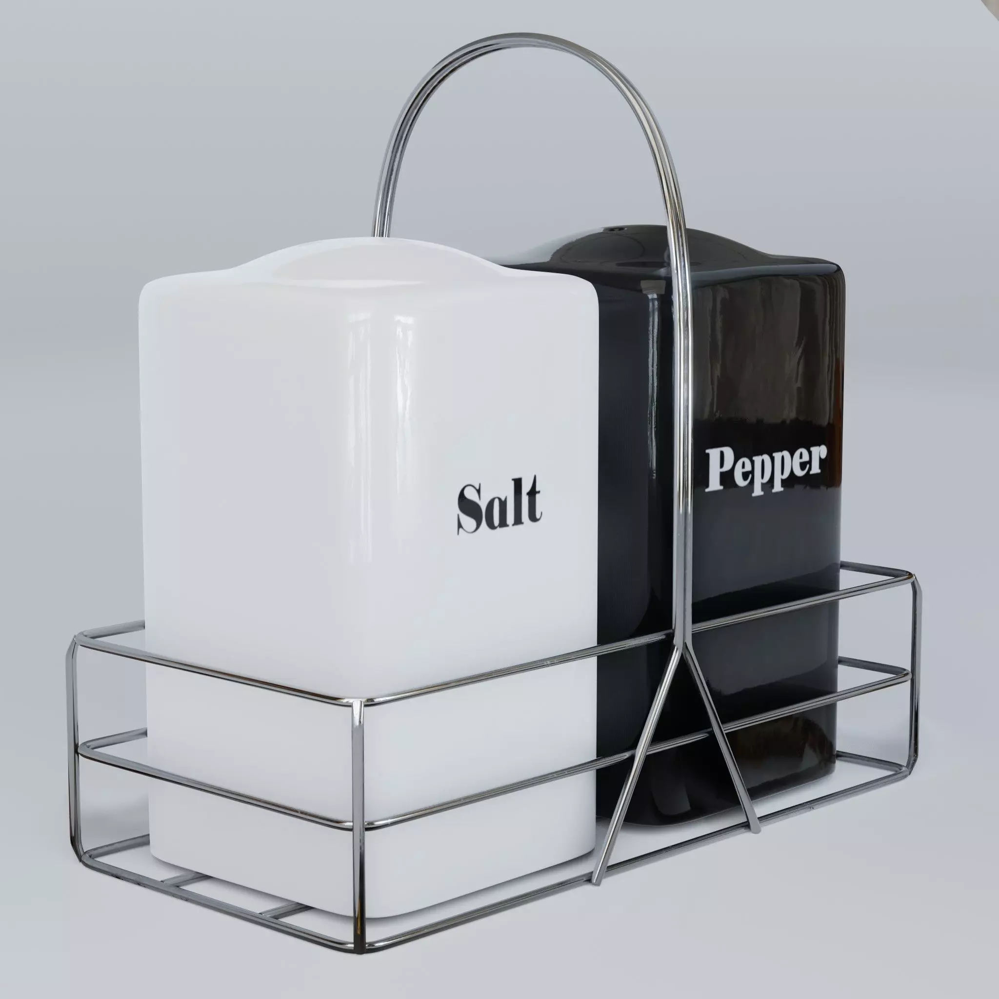 Ceramic Salt and Pepper Shakers 3D model_0