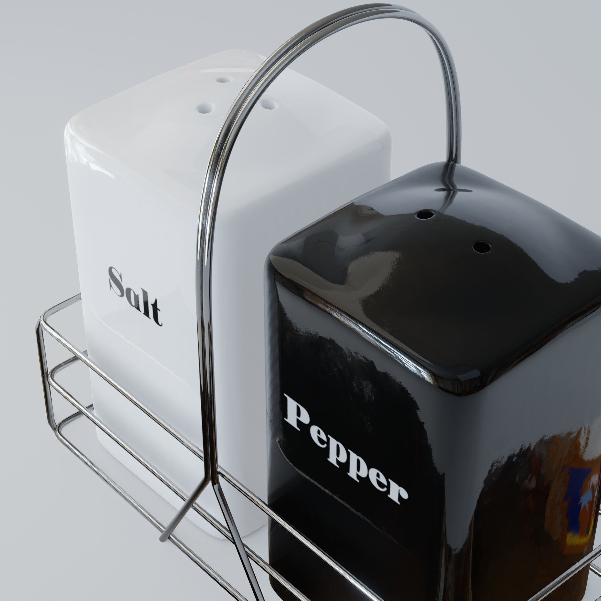 Ceramic Salt and Pepper Shakers 3D model_3