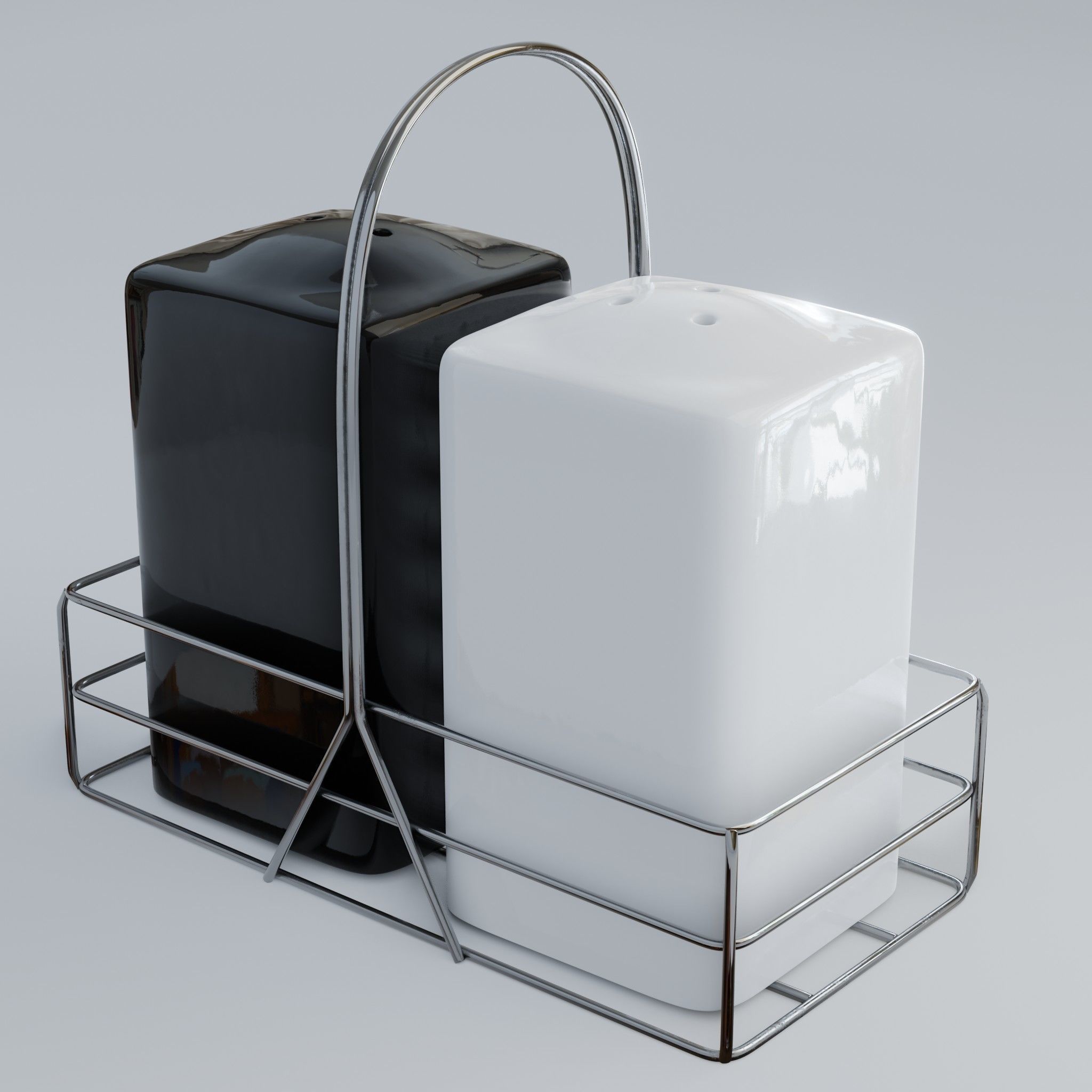 Ceramic Salt and Pepper Shakers 3D model_2