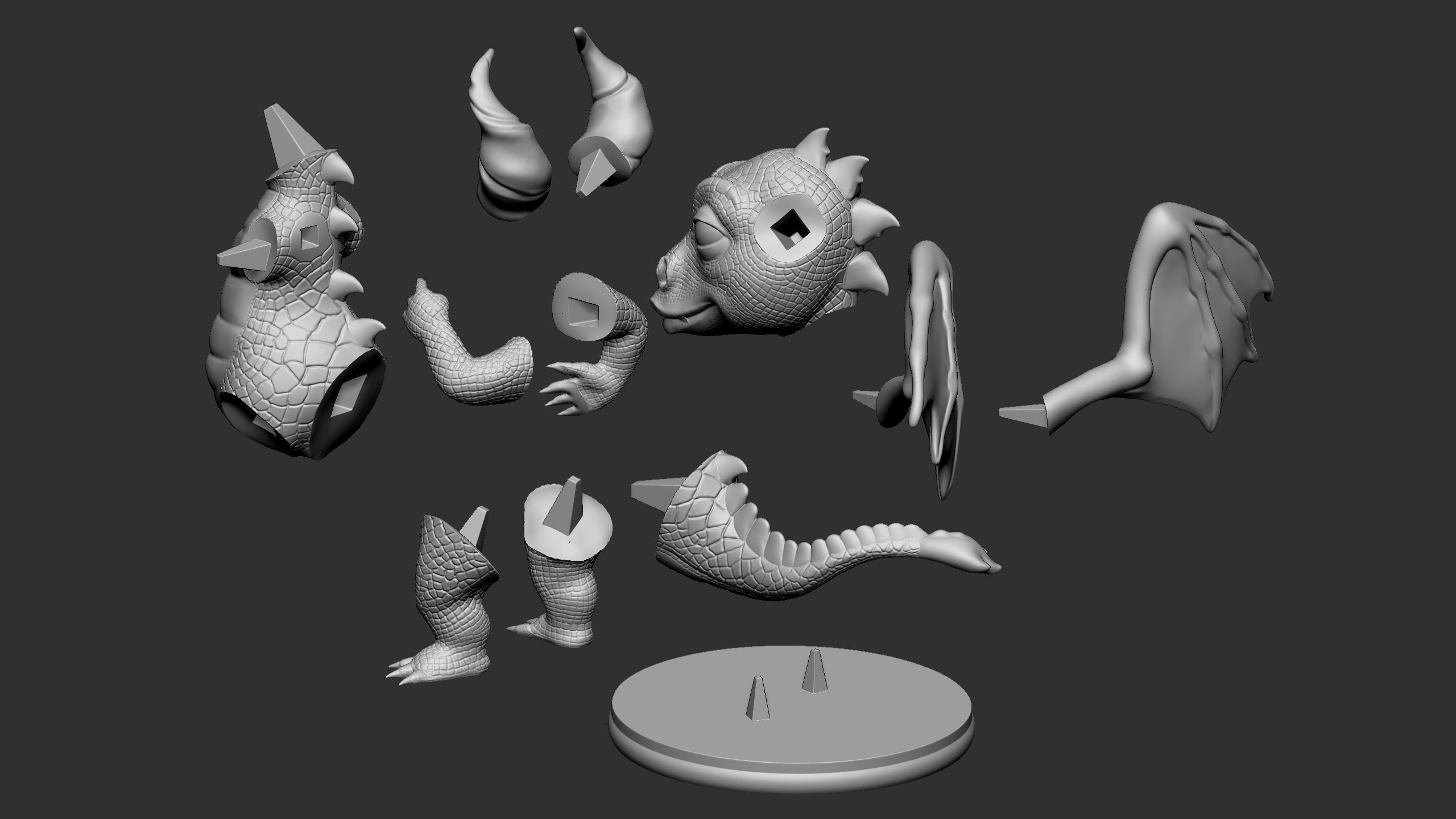 Dragon for 3d printing 3D print model_45