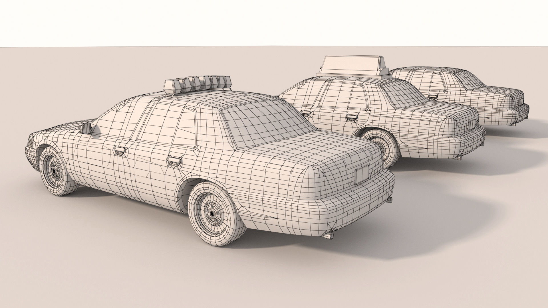 Generic Sedan Car Pack Low-poly 3D model_13