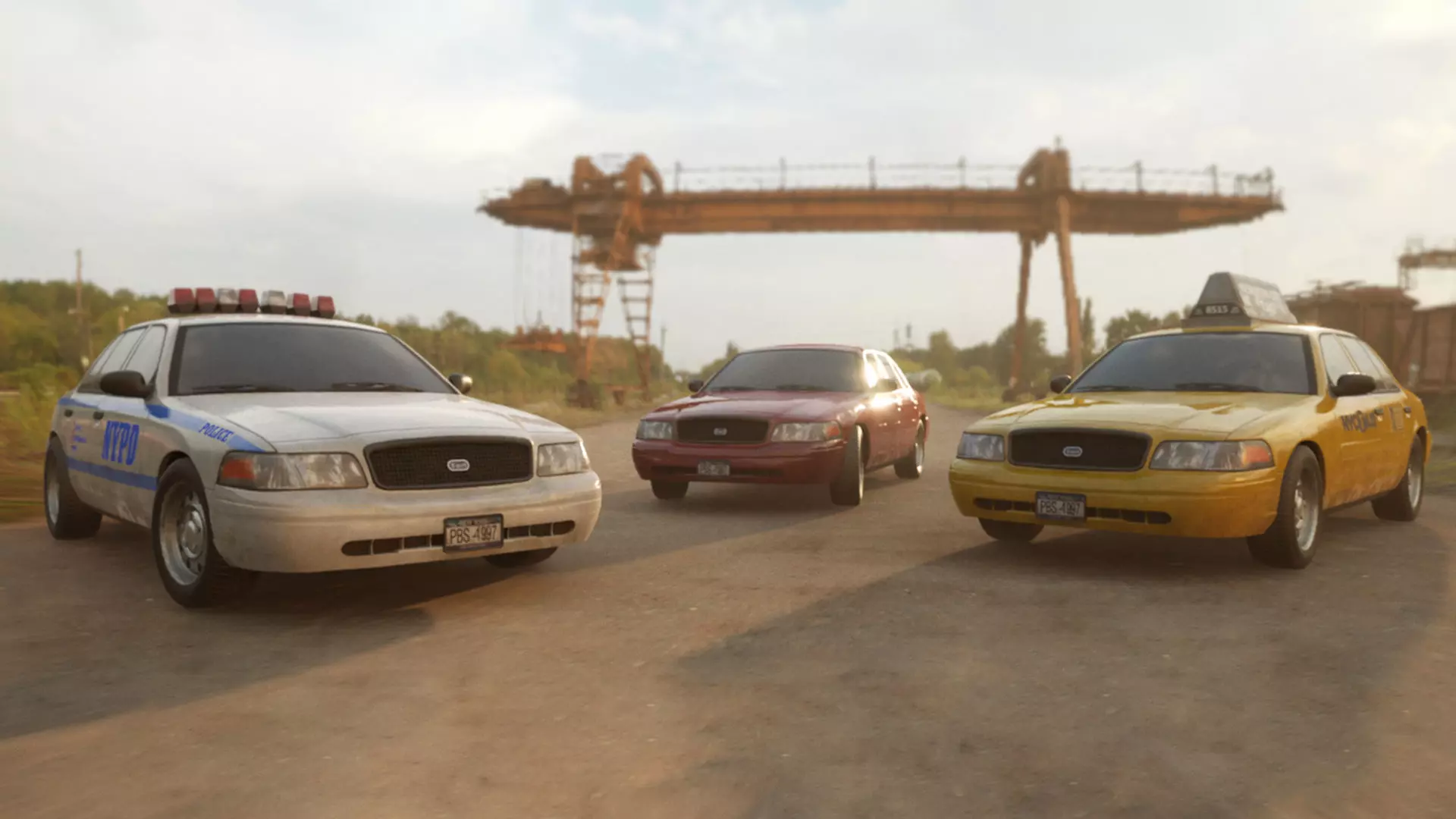 Generic Sedan Car Pack Low-poly 3D model_0