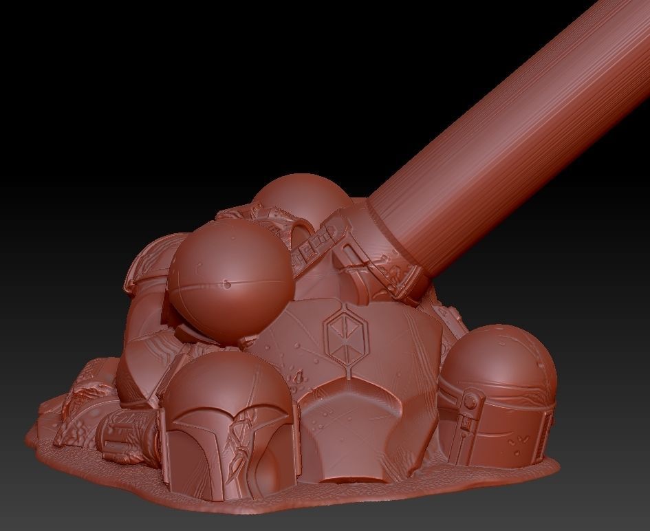Mandalorian Armor Pile Stylus Holder 3D print model_3