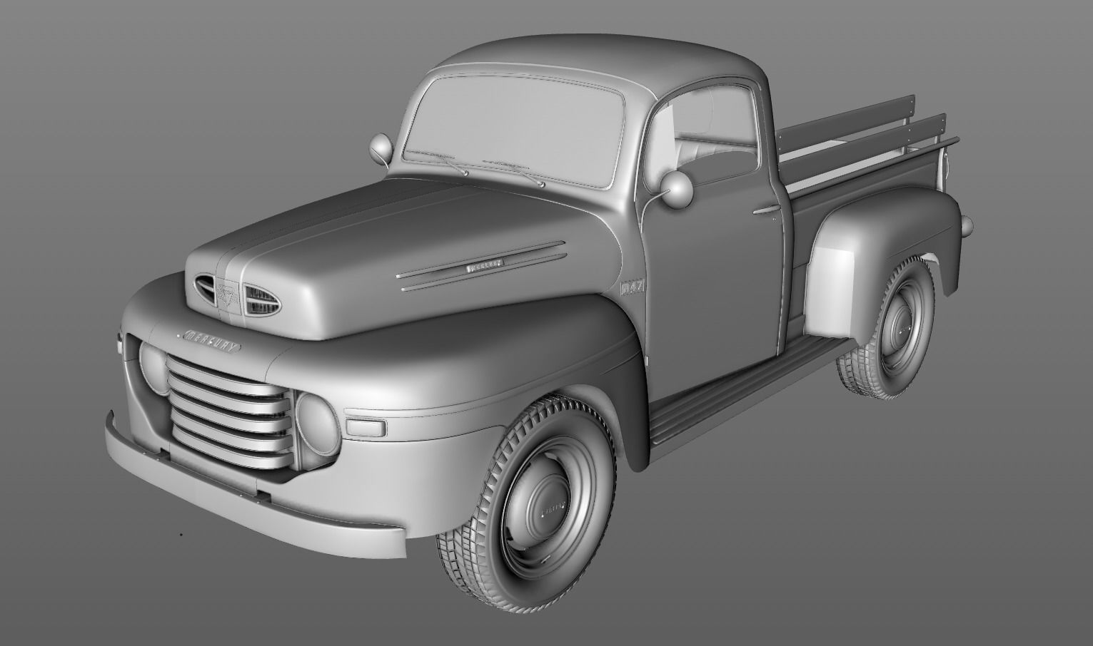 M47 Series Pickup 1949 3D model_12