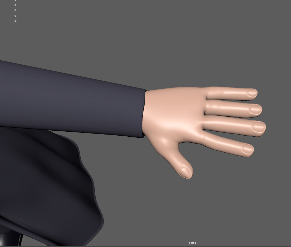 Magician cartoon character wearing top hat 3D model_16