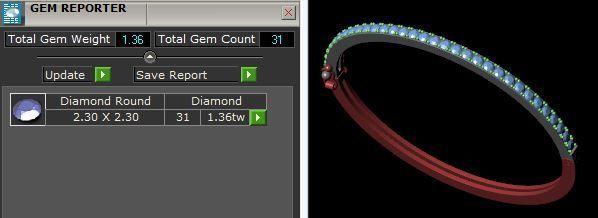 W I D E Bangle gold diamond bracelet 3D print model_4