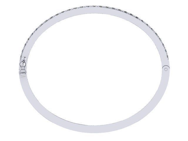 W I D E Bangle gold diamond bracelet 3D print model_2