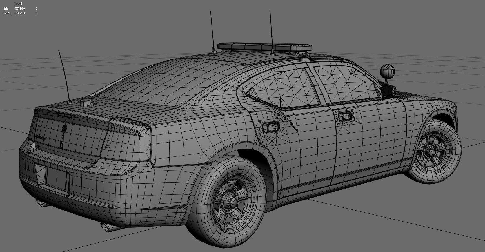 Dodge Charger Police Car Low-poly 3D model_37