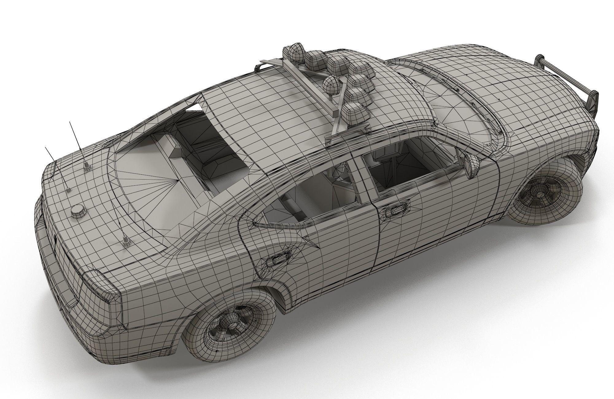 Dodge Charger Police Car Low-poly 3D model_22