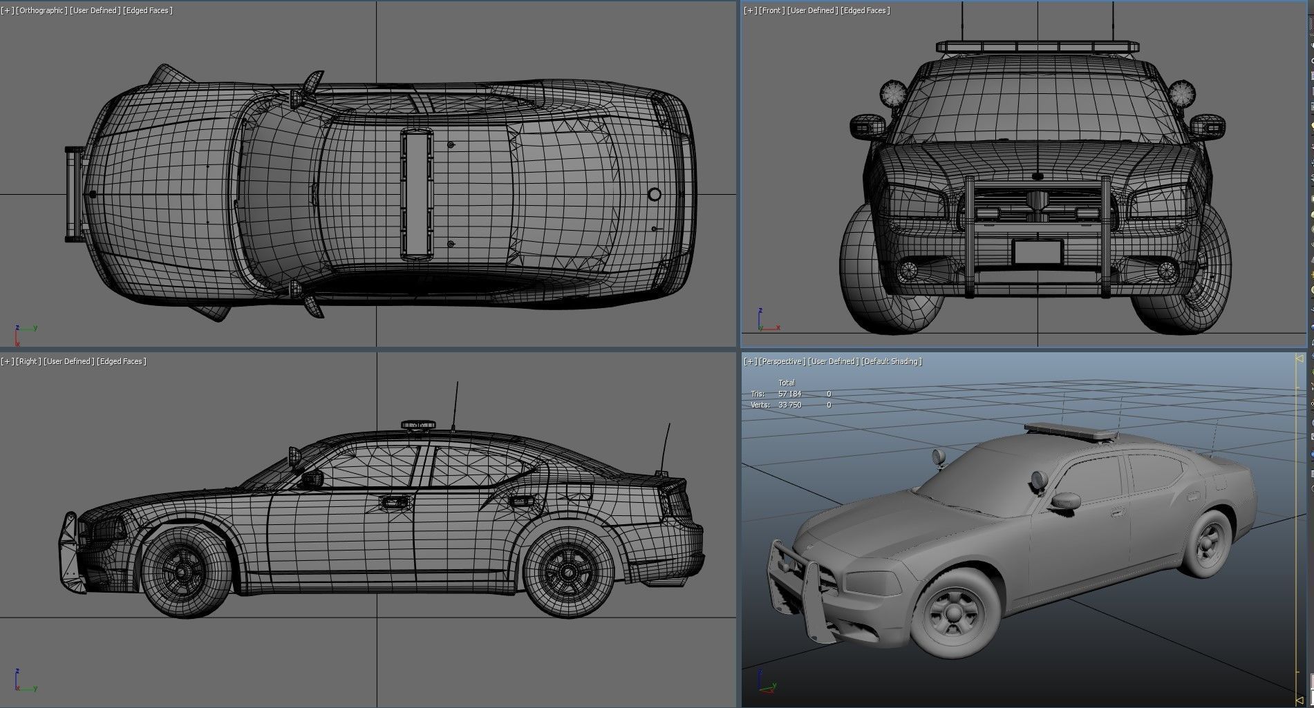 Dodge Charger Police Car Low-poly 3D model_38