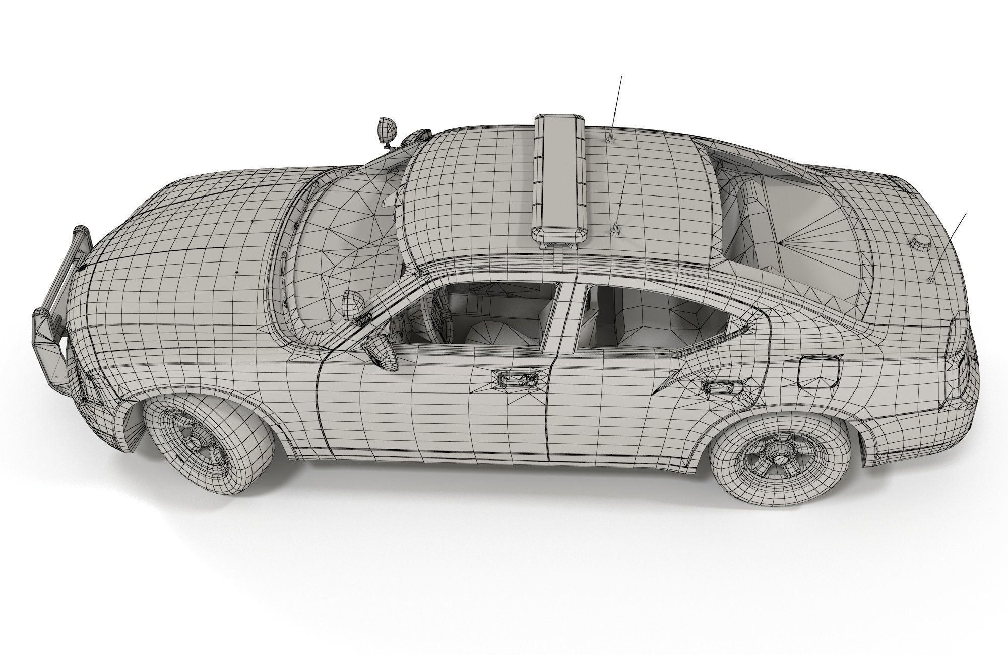 Dodge Charger Police Car Low-poly 3D model_24