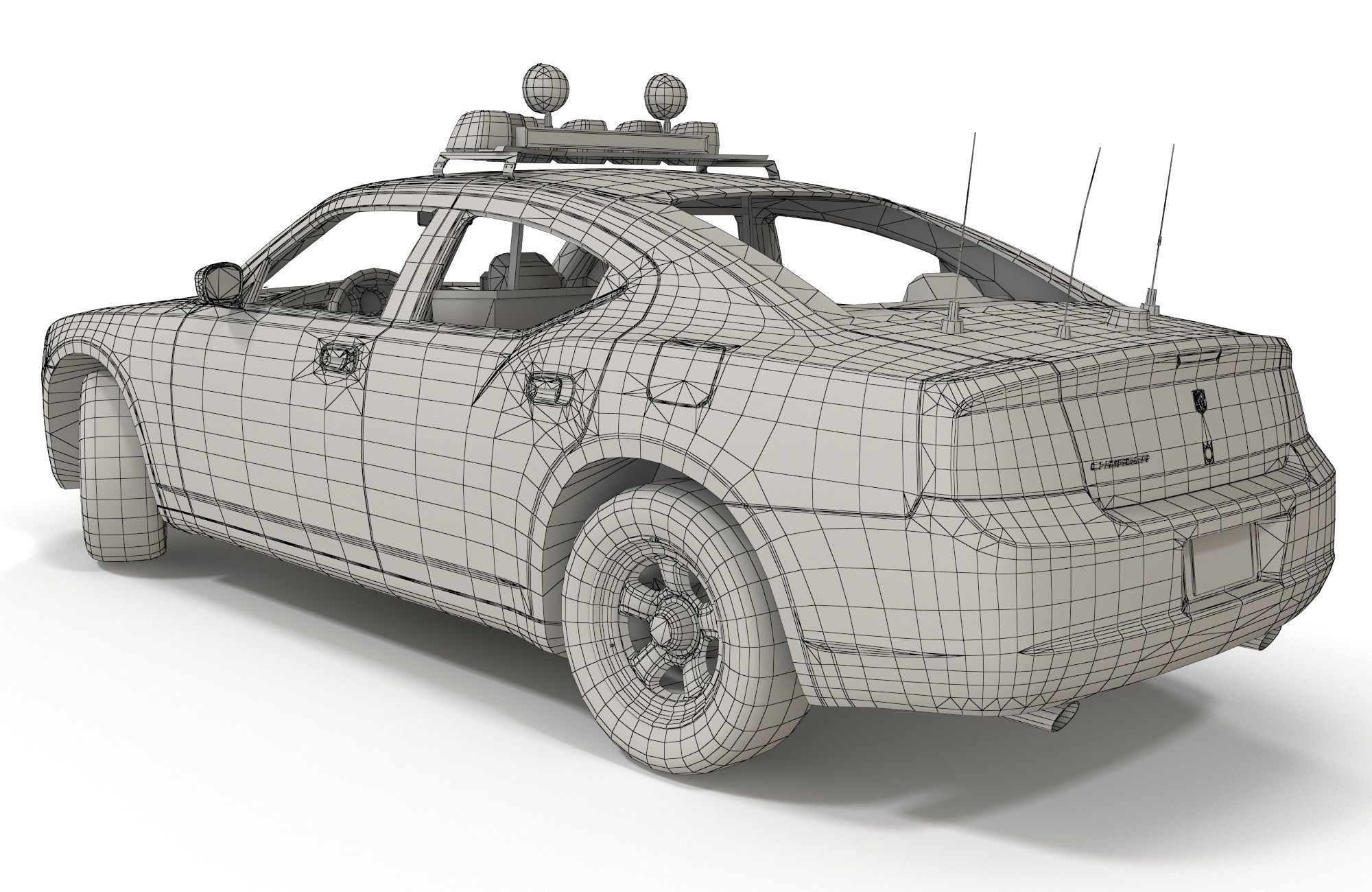 Dodge Charger Police Car Low-poly 3D model_25