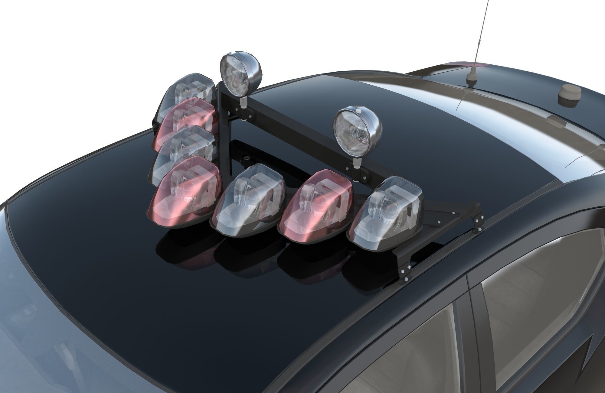 Dodge Charger Police Car Low-poly 3D model_29