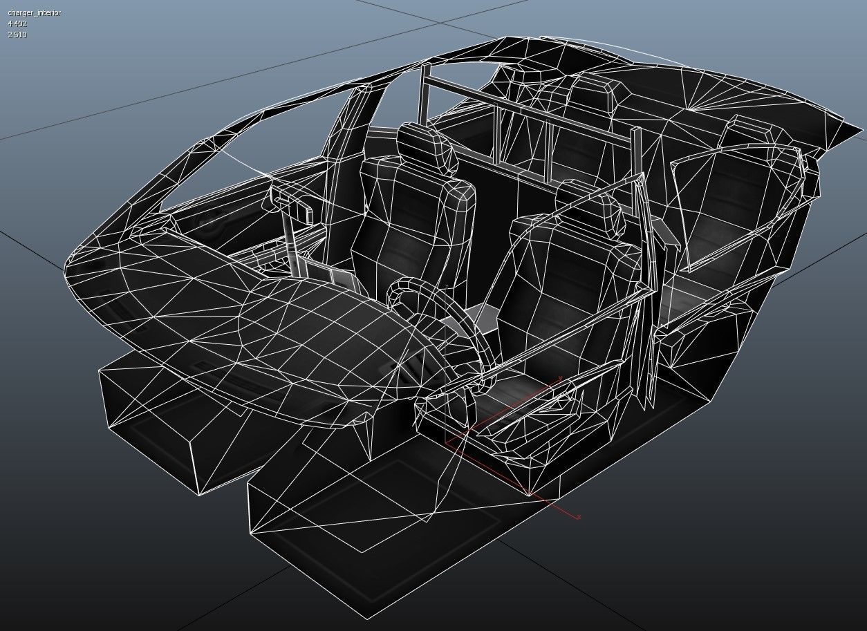 Dodge Charger Police Car Low-poly 3D model_35