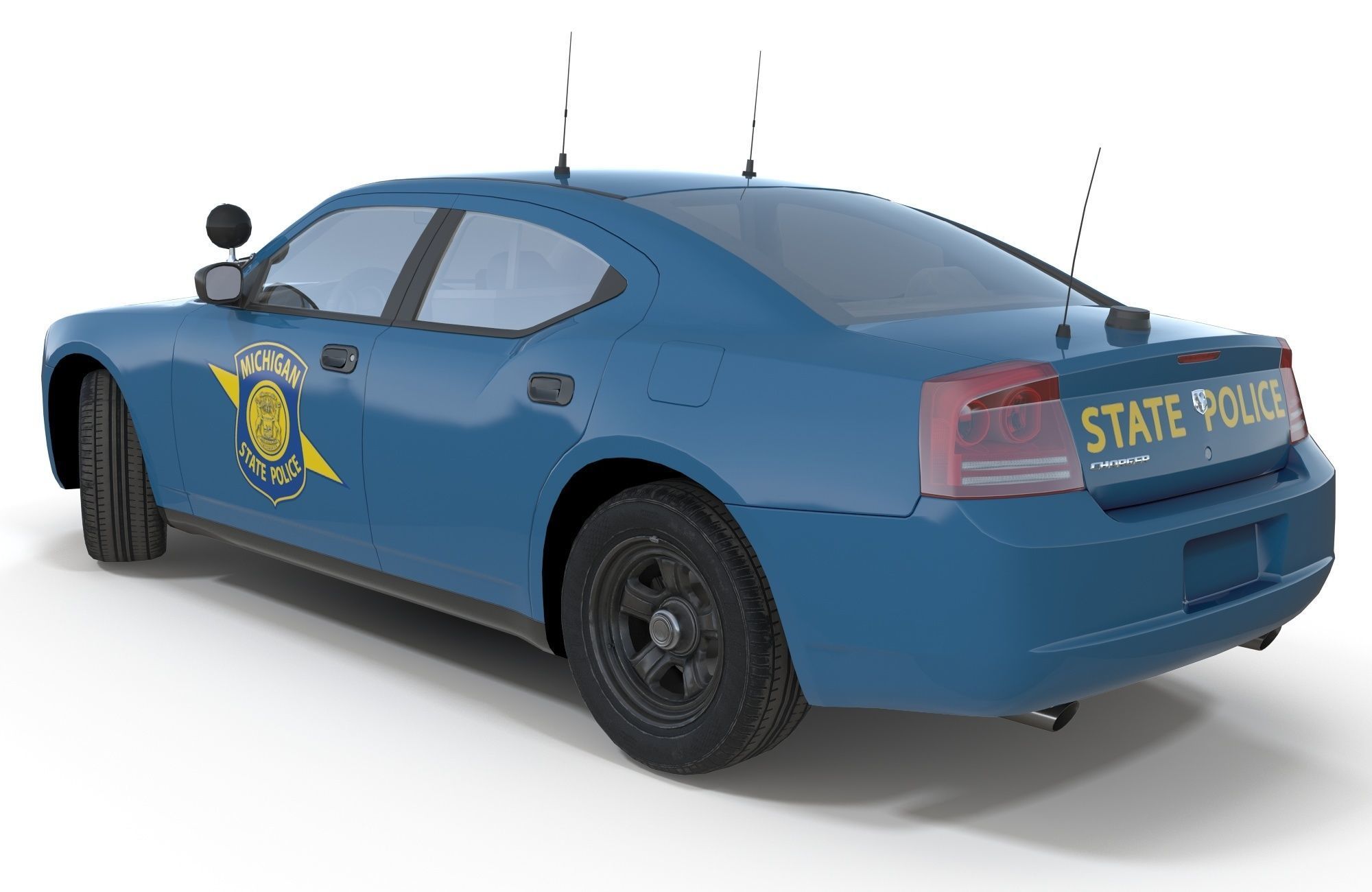 Dodge Charger Police Car Low-poly 3D model_19