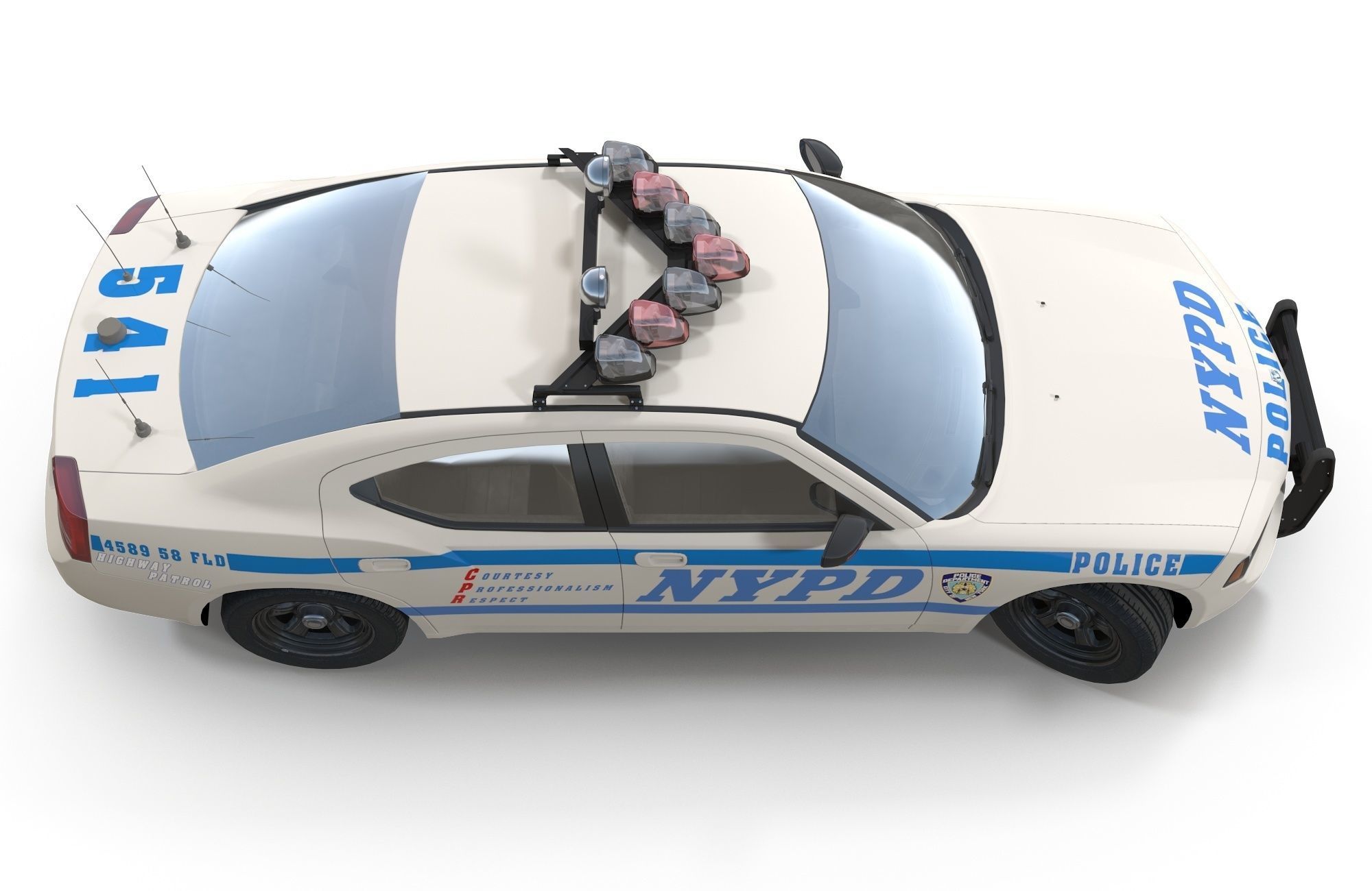 Dodge Charger Police Car Low-poly 3D model_2