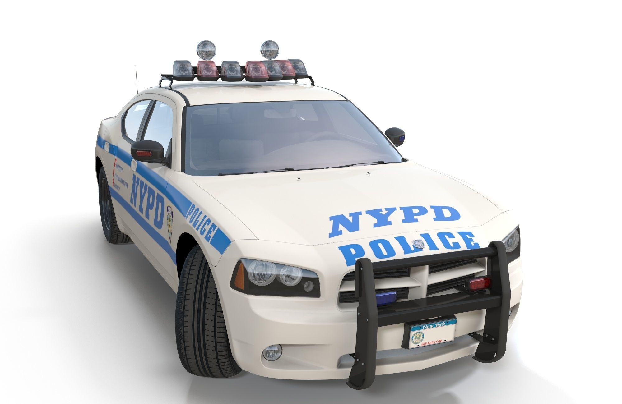 Dodge Charger Police Car Low-poly 3D model_5