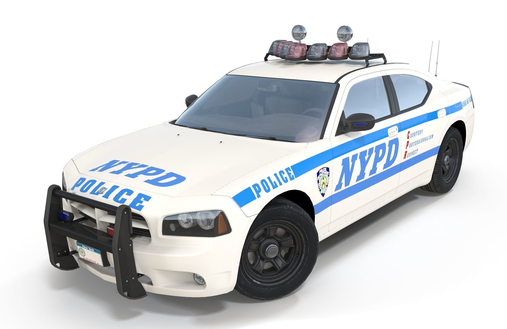 Dodge Charger Police Car Low-poly 3D model_1