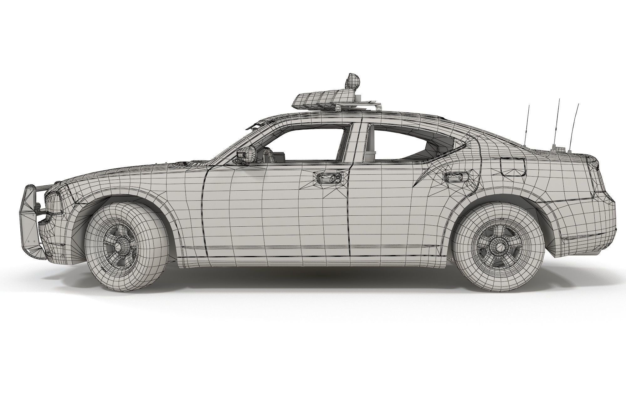 Dodge Charger Police Car Low-poly 3D model_21