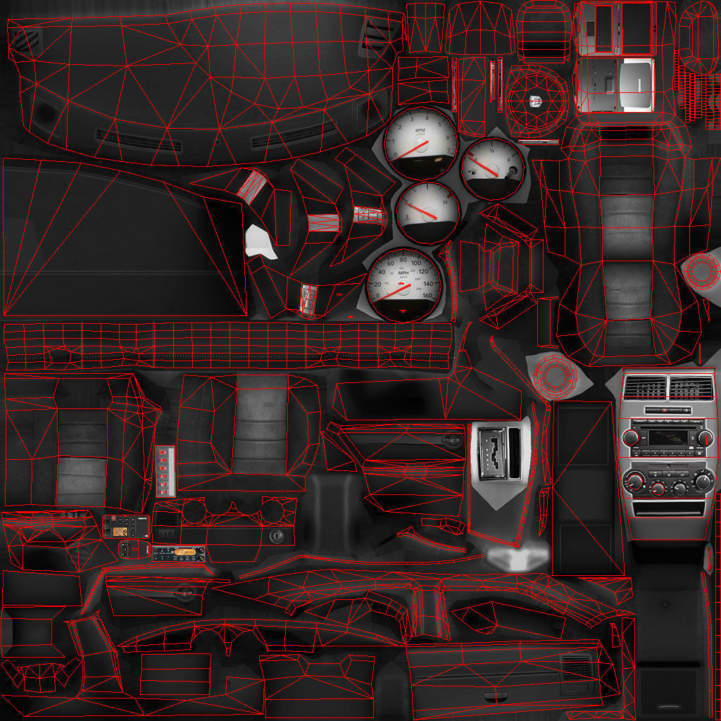 Dodge Charger Police Car Low-poly 3D model_42