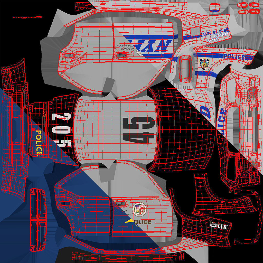 Dodge Charger Police Car Low-poly 3D model_40