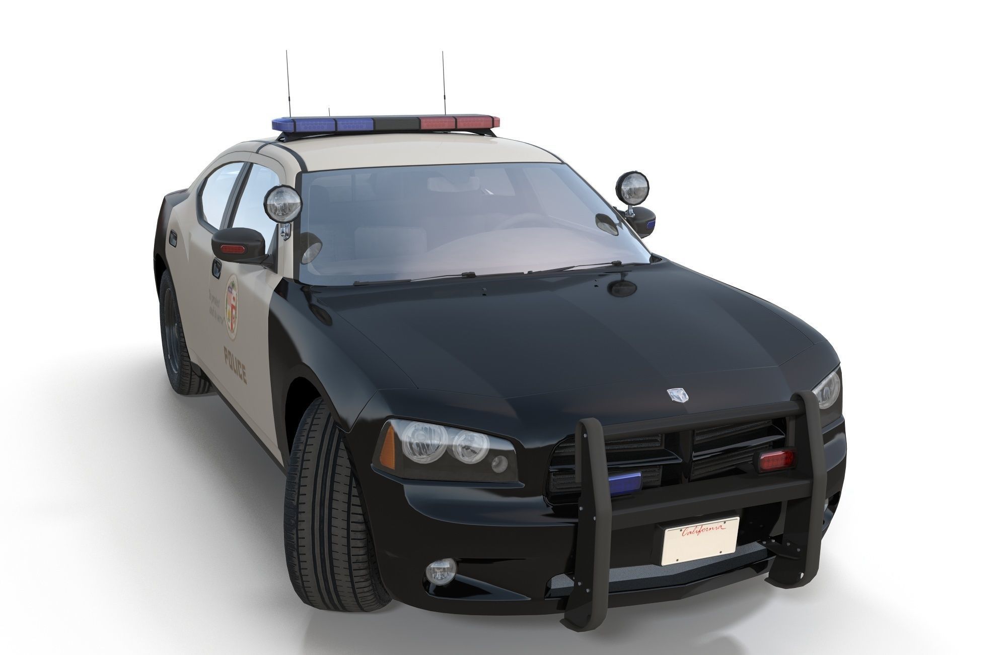 Dodge Charger Police Car Low-poly 3D model_11