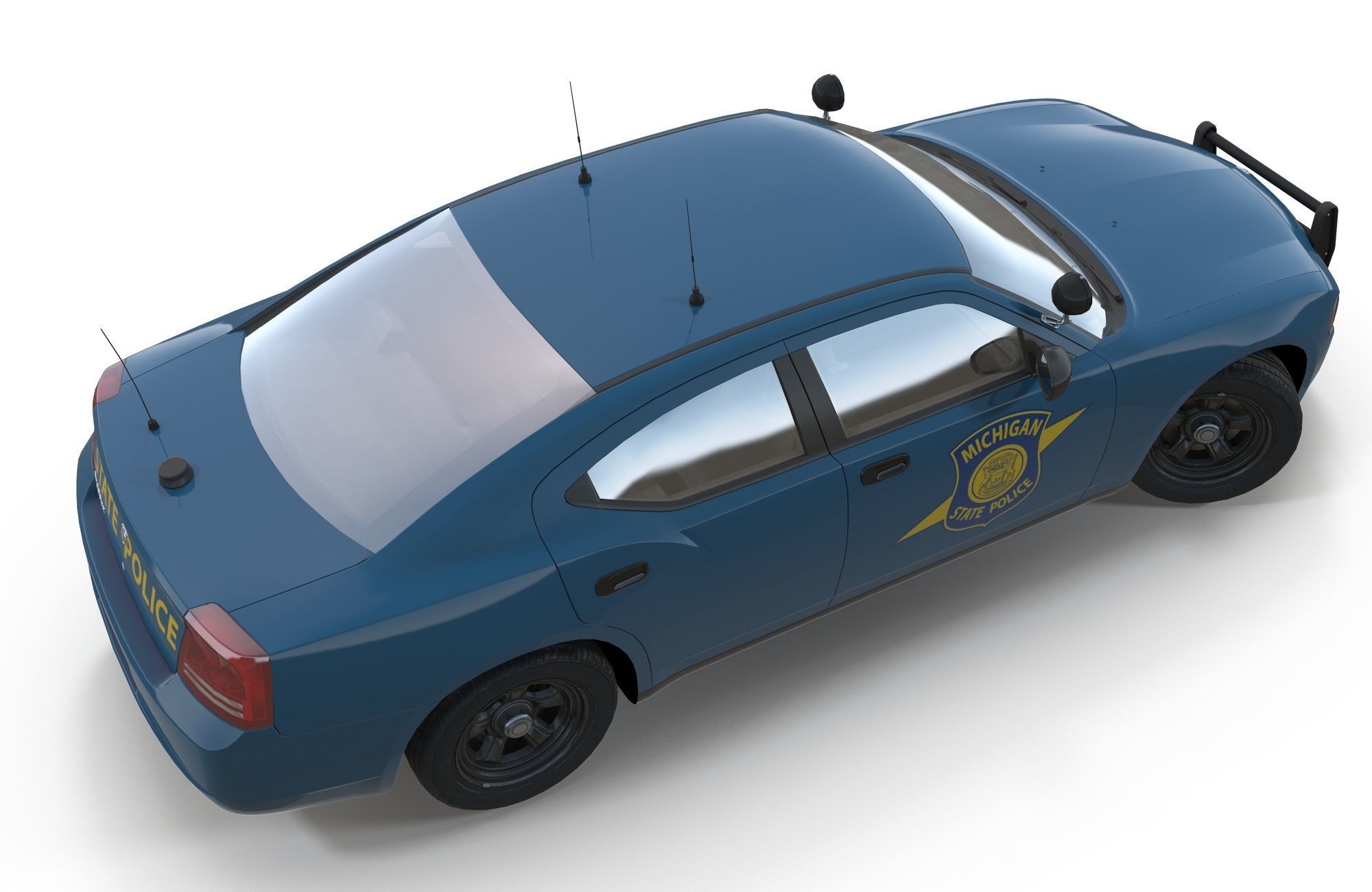 Dodge Charger Police Car Low-poly 3D model_18